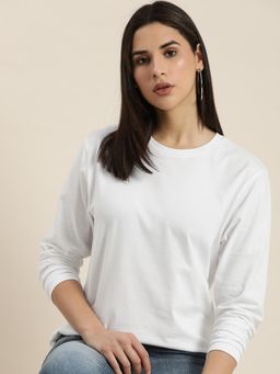 DILLINGER - White Solid Oversized T-Shirt