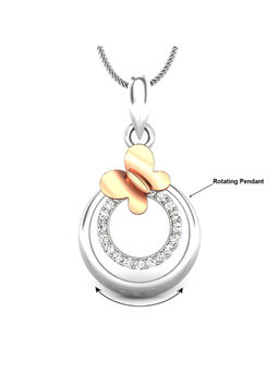 Candere by Kalyan Jewellers - 18K BIS Hallmark Rose Gold and Diamond Butterfly Pendant