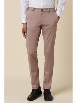 Allen Solly - Men Purple Slim Fit Solid Formal Trousers