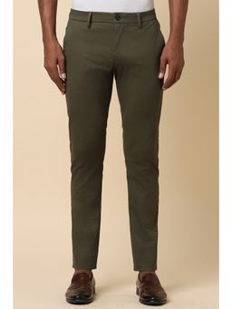 Allen Solly - Men Olive Ultra Slim Fit Solid Casual Trousers