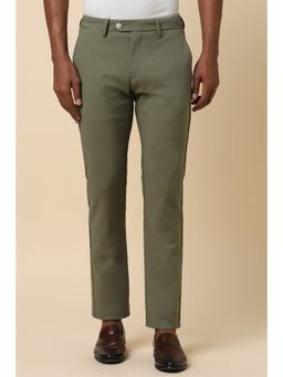 Allen Solly - Men Olive Slim Fit Solid Casual Trousers