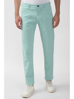 Peter England - Men Blue Solid Super Slim Fit Casual Trousers