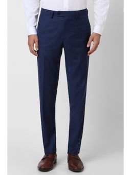 Van Heusen - Men Navy Solid Slim Fit Trousers