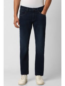 Van Heusen - Men Navy Dark Wash Regular Fit Jeans