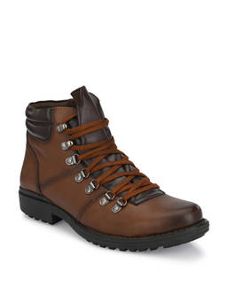 Delize - Solid Brown Lace-up Boots