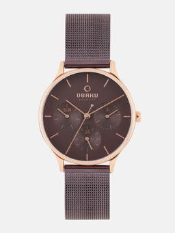 Obaku - Brown Lind Round Dial Analog Watch -V212LMVNMN