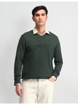 Arrow Sports - Solid Green Full Sleeves Crew Neck Sweatshirt
