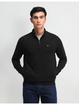 Arrow Sports - Solid Black Full Sleeves High Neck Sweatshirt