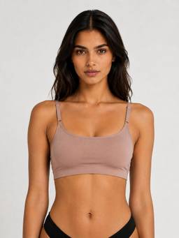 Shop The Edit - Seamless Wireless Beige Ultra Thin Bra for Women