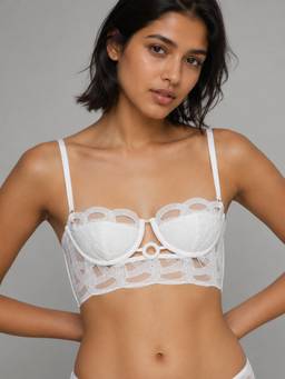 Shop The Edit - French Lace White Underwire Bra