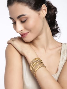 Accessher - Jewellery Gold Silk Thread Bangles (Set of 12)
