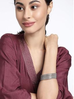 Accessher - Jewellery Silver Plated Oxidized Bangles (Set of 12)