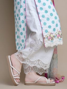 Shoetopia - Cross Strap Cream Sandals for Women