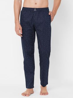Urban Scottish - Mens Blue Pure Cotton Printed Lounge Pants