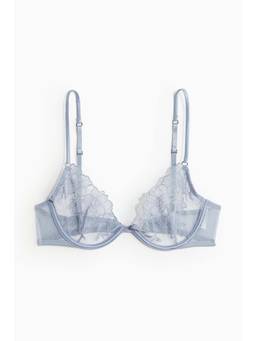H&M - Women Blue Non-Padded Underwired Mesh Bra