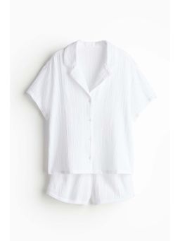 H&M - Women White Muslin Shirt & Pyjama