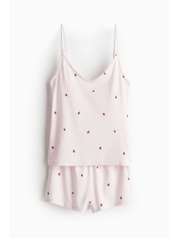 H&M - Women Pink Pyjama Strappy Top And Short