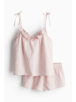 H&M - Women Pink Pyjama Strappy Top And Shorts