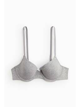 H&M - Women Grey Padded Underwired Cotton Bra