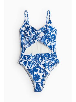 H&M - Women White Padded-Cup High-Leg Swimsuit