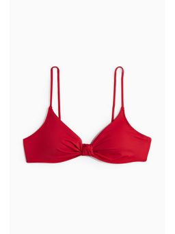 H&M - Women Red Knot-Detail Padded Bikini Top