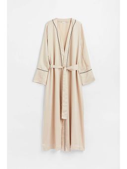 H&M - Women Beige Satin Dressing Gown