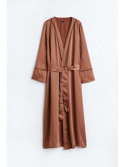 H&M - Women Brown Satin Dressing Gown