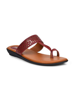 Bata - Red Womens Toe-Ring Sandals