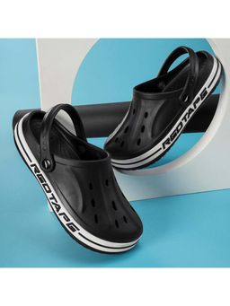Red Tape - Men Solid Black Sliders Clogs