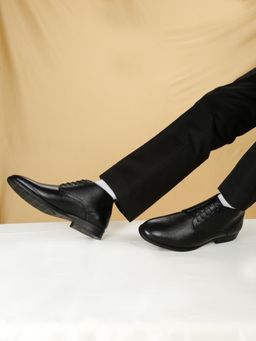 Teakwood - Men Black Formal Derbies
