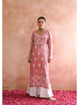 House of Chikankari - Chikankari Woven Long Kurta