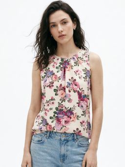 Outzidr - Multi Round Neck Printed Top