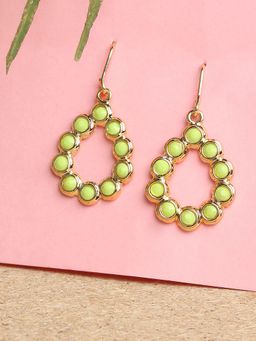 Lilly & Sparkle - Green Gold-Plated Contemporary Drop Earrings