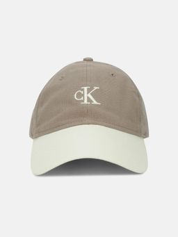 Calvin Klein - Logo Beige Cotton Embroidered Baseball Cap