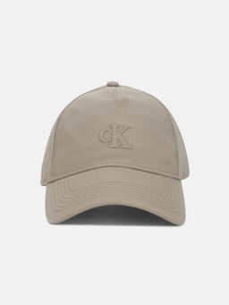 Calvin Klein - Logo Beige Cotton Embroidered Baseball Cap