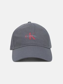 Calvin Klein - Logo Grey Cotton Printed Baseball Cap