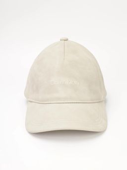 Calvin Klein - Logo Beige Pu Embroidered Baseball Cap