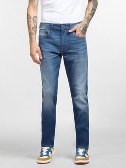 Jack & Jones - Blue Low Rise Faded Glenn Slim Jeans