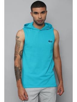 Allen Solly - Men Blue Solid Hooded Neck Vest