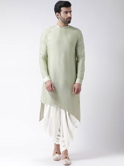 KISAH PLUS - Men Green Kurta Dhoti (Set of 2)