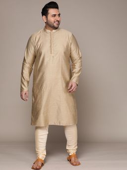 KISAH PLUS - Men Beige Kurta Churidar (Set of 2)