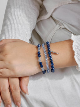 Joker and Witch - Joker & Witch Snow On The Beach Blue Beaded Bracelet (Pack of 3)