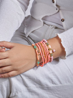 Joker and Witch - Joker & Witch London Boy Peach Beaded Bracelet (Pack of 8)