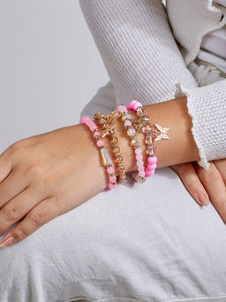 Joker and Witch - Joker & Witch You Need To Calm Down Pink Beaded Bracelet (Pack of 4)