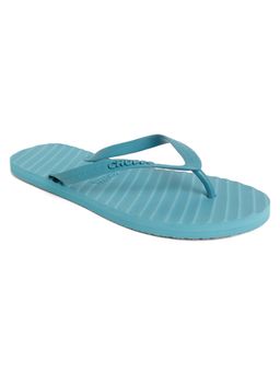 Chupps - Women Banana Leaf Monocrome Harbor Blue Lightweight Flipflops