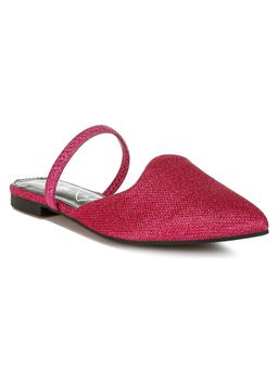 London Rag - Glitter Faux Leather Flat Pink Mules