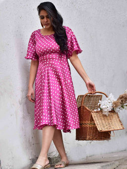 Sundarii - Pink Dor Bandhani Modal Silk Dress