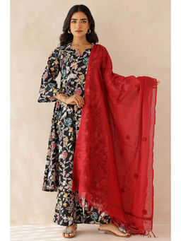 KURTISM - Multi-Color Floral Printed Kurta with Palazzo and Dupatta