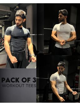 Aesthetic Bodies - Core Compression Black T-Shirt (Pack Of 3)