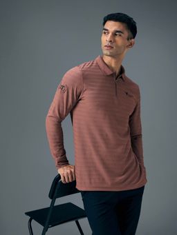 Technosport - Men Mauve Slim Fit Polo Sports T-Shirt